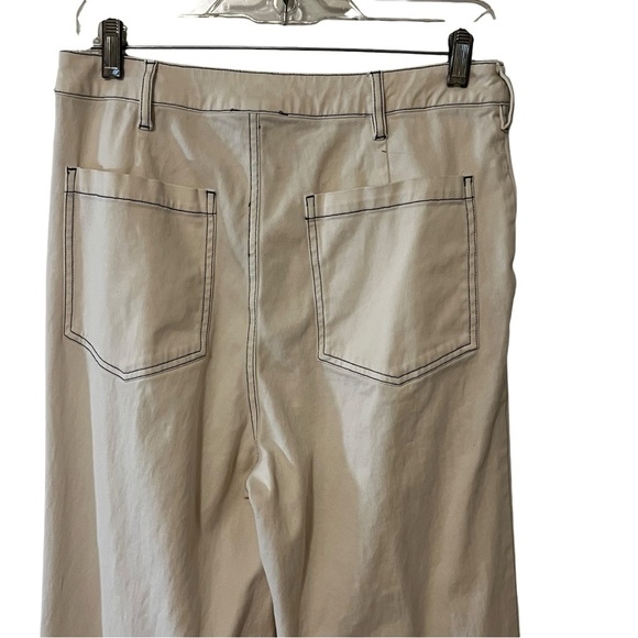 Monrow Wide Leg Pants In Off White Pockets High Rise Women’s M mom pleats - Picture 4 of 14